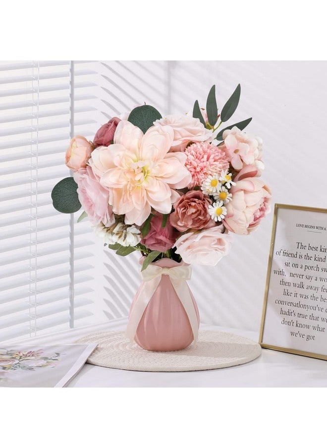 AmyHomie - AmyHomie Pink Artificial Flowers Combo Silk Mix Peony Rose Hydrangea Daisy Fake Flowers w/Stem for DIY Wedding Bouquets Centerpieces Arrangements Table Decor Party Bridal Baby Shower Home Decor - Image 1