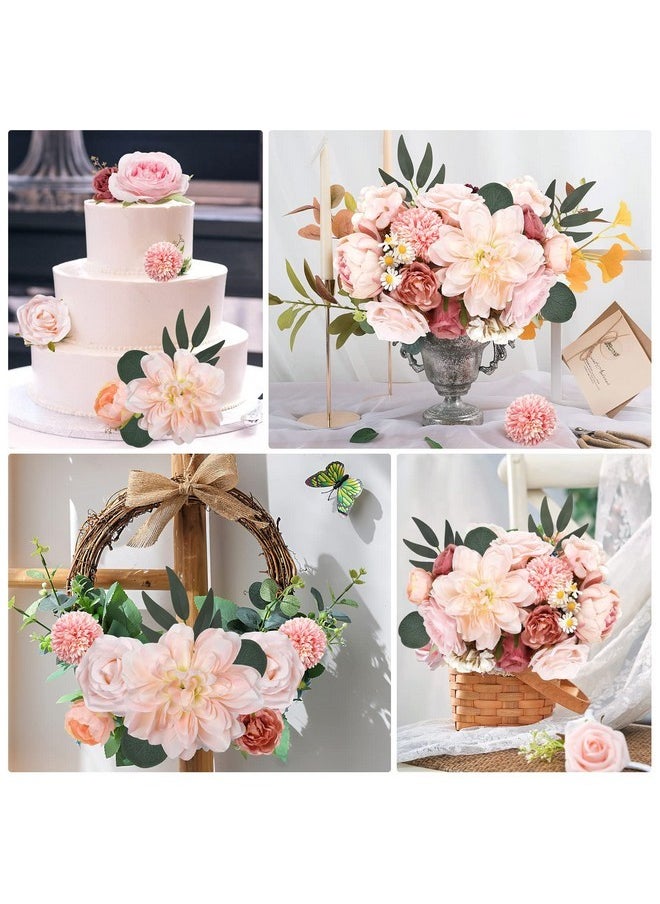 AmyHomie - AmyHomie Pink Artificial Flowers Combo Silk Mix Peony Rose Hydrangea Daisy Fake Flowers w/Stem for DIY Wedding Bouquets Centerpieces Arrangements Table Decor Party Bridal Baby Shower Home Decor - Image 1