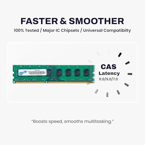 EVM 8GB DDR3 Desktop RAM 1600MHz | Long-DIMM – 1.35V Low Voltage | 240-PIN Pin, Intel & AMD Compatible | High-Speed PC Memory Upgrade | 10 Year Warranty (EVMT8G1600U86P) - Image 4