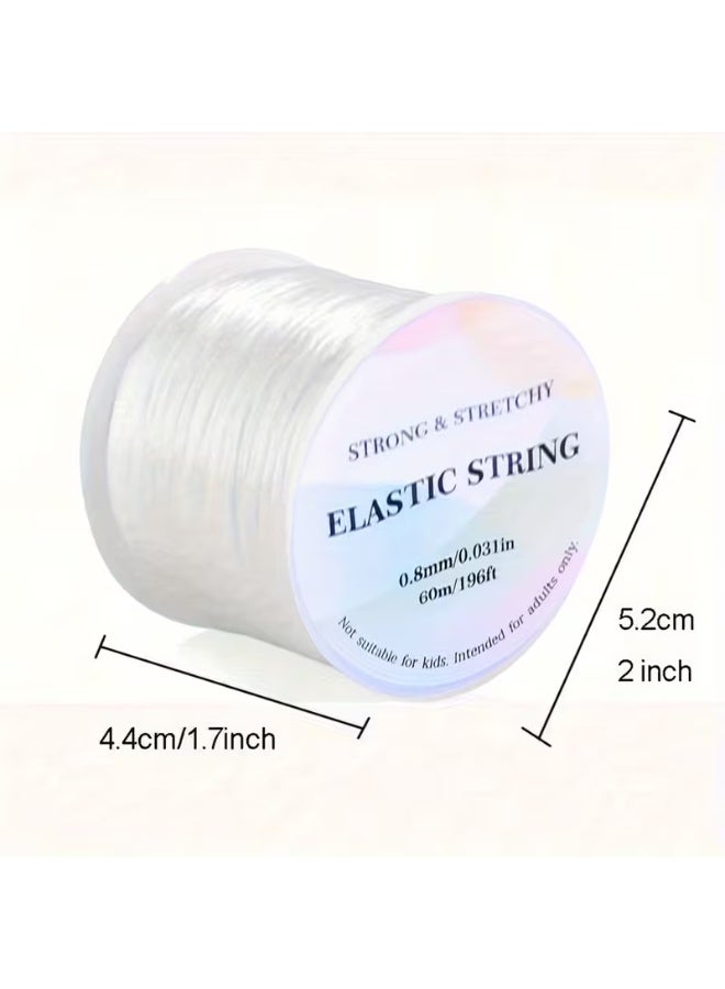1PC White Elastic Beading Cord 60M | Strong Stretch String for Bracelet & Jewelry Making | Flexible Bead Thread for DIY Crafts, Necklaces, Bracelets, Handmade Accessories & Repairs - Image 3