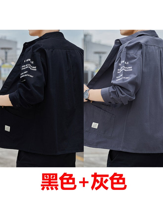 Work Shirts And Jackets For Men In Spring And Autum Construction Sites, Wear-resistant, Dirt-resistant, Sun-proof Work Clothes, Casual Textured Shirts