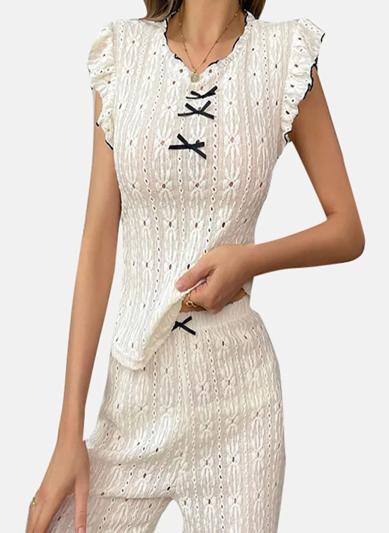 يونيكي Cream Solid Pyjamas & Top