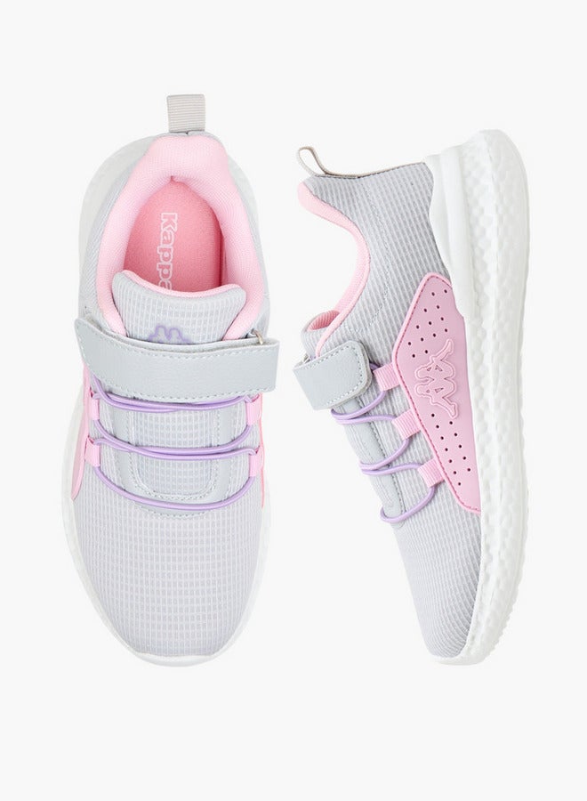 Kappa Girls' Textured Sports Shoes with Hook and Loop Closure  - Image 1