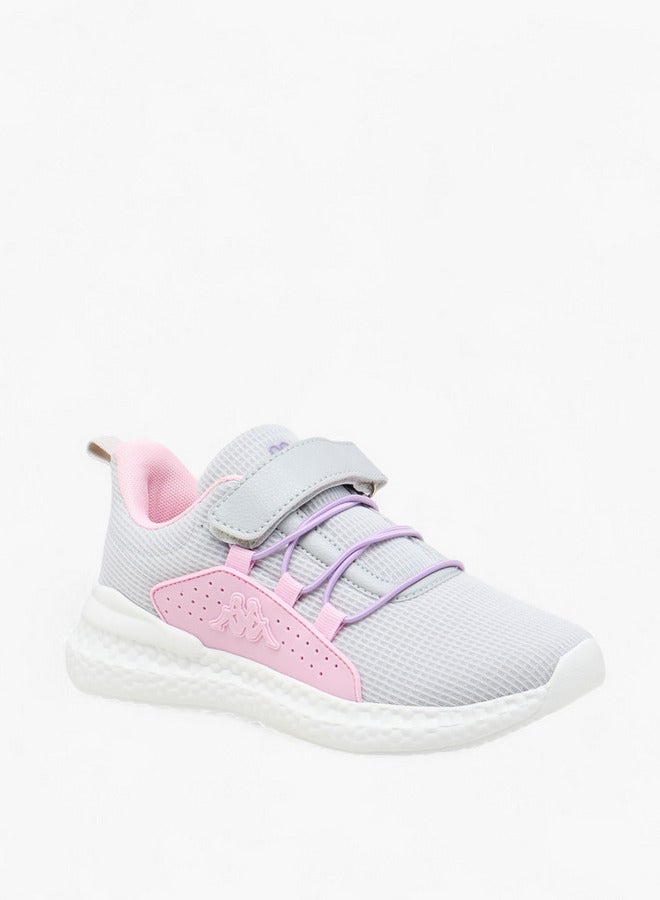 Kappa Girls' Textured Sports Shoes with Hook and Loop Closure  - Image 2