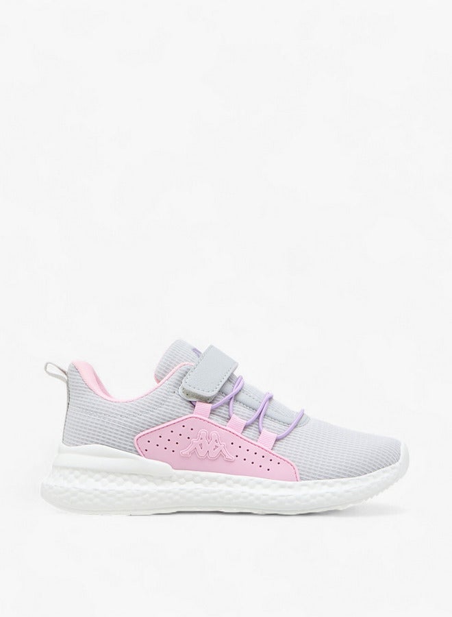 Kappa Girls' Textured Sports Shoes with Hook and Loop Closure  - Image 3