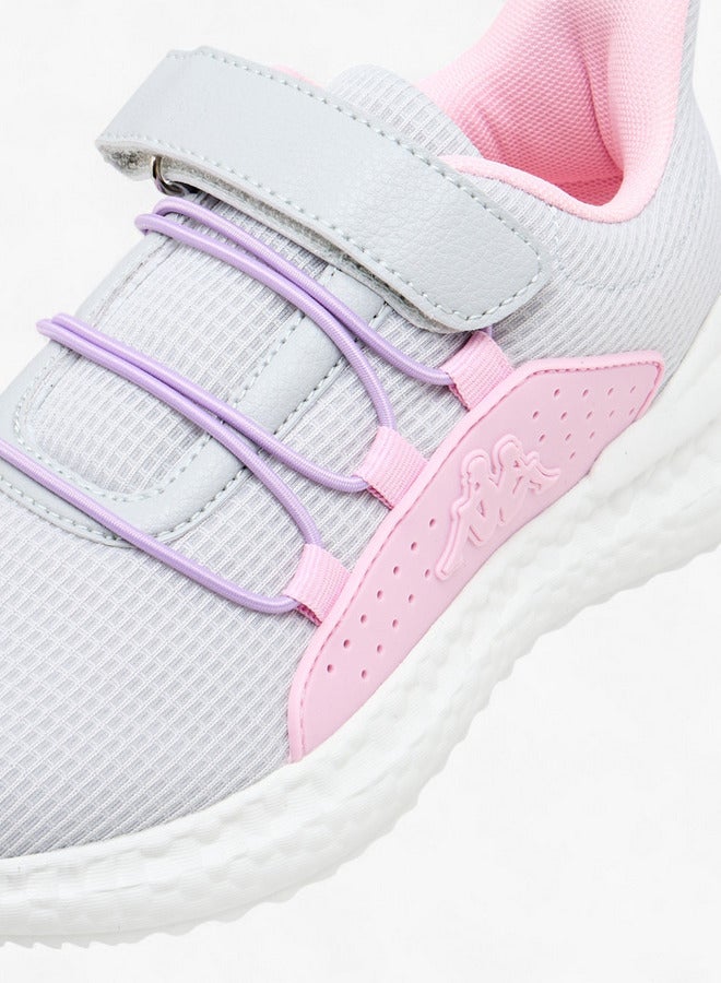 Kappa Girls' Textured Sports Shoes with Hook and Loop Closure  - Image 4