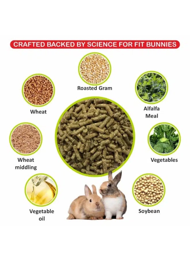 طعام حبيبات الأرانب غني بالفيتامينات D والمعادن والكالسيوم وطعام صحي لجميع أنواع الأرانب وخنازير غينيا. كل قضمة تحتوي على مغذيات. 2 كجم - Image 4