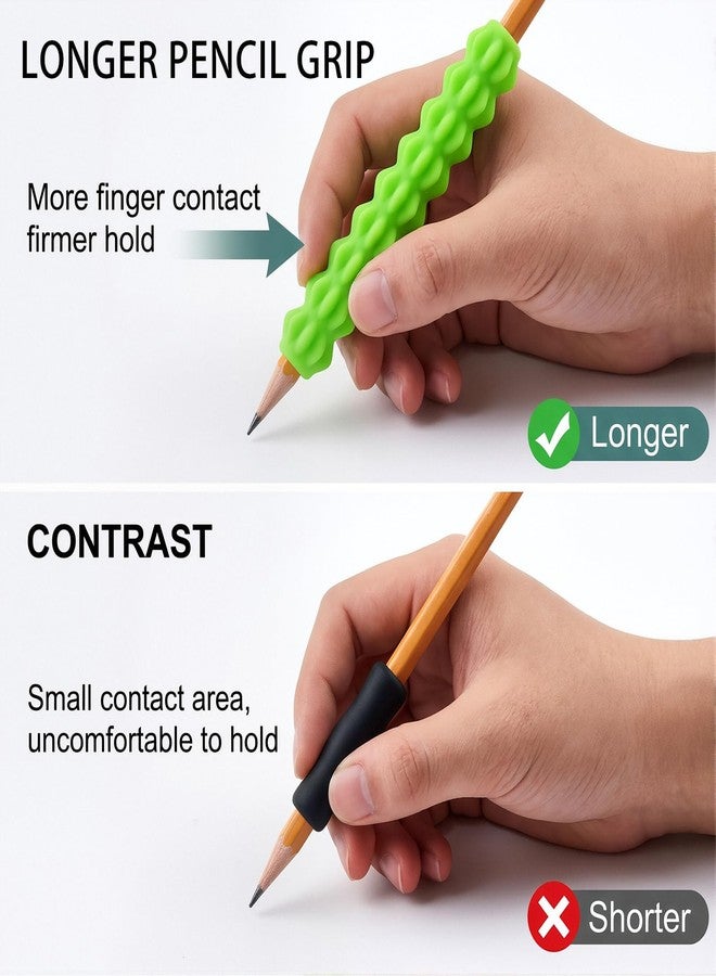 LUSTRIB 4 Pcs Textured Silicone Pencil Grips, Sensory Fidget Pencil Sleeves for Adults, ADHD & Autism Anxiety Relief Tools for Classroom & Home - Image 5