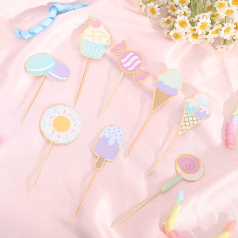 HIKLO Sweet Dessert Cupcake Toppers - Sweet One Cake Toppers, Donut Ice Cream Candy Birthday Party Decorations, Sweet Dessert Cake Decorations, Sweet One Cake Smash Photo Propsï¼ˆ8Pcsï¼‰ - Image 5