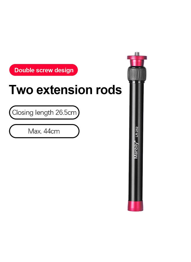 Manbily - Manbily LR-252 44.5cm/17.5in Extension Rod Aluminum Alloy 5kg/11lbs Load Capacity 2 Sections with Universal 1/4in & 3/8in Threaded Screw for DSLR SLR Camera Stabilizer Ball Head Tripod Phone Clamp - Image 1