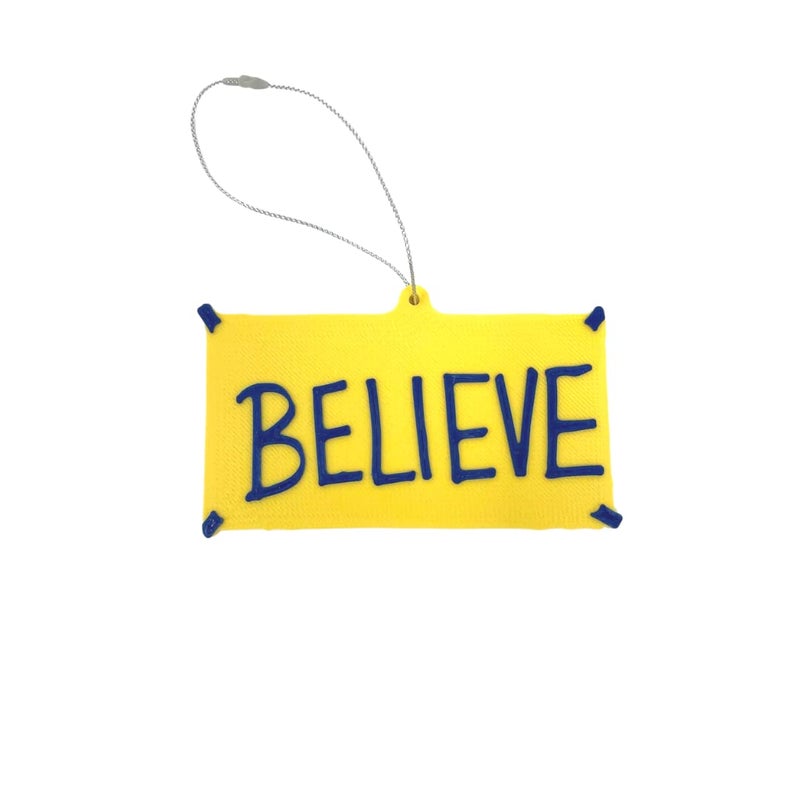 Believe Christmas Ornament  Inspired by Coach Lasso  Believe Poster Replica  TV Merch Christmas Tree Decoration  4 x 2  Made in USA