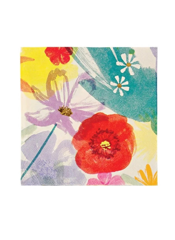 Meri Meri TS Painted Flowers Small Napkin
