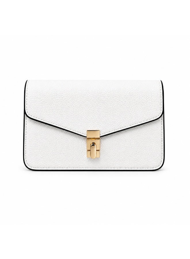 Elegant small women's leather shoulder bag with a gold metal clasp - Image 2