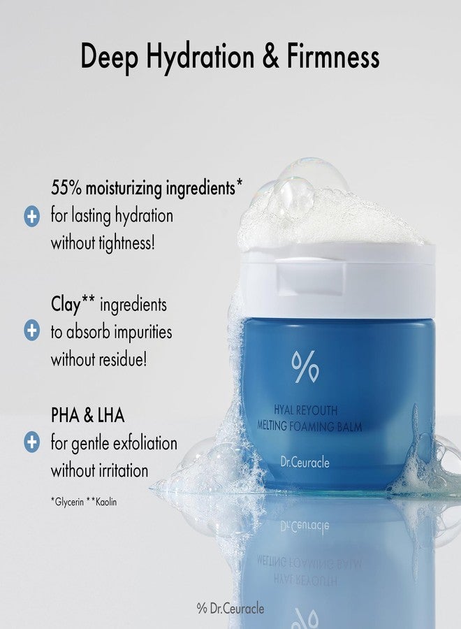 leegeehaam Dr.Ceuracle Hyal Reyouth Melting Foaming Balm - Cleansing Balm to Foam with Hyaluronic Acid, Moisturizing Makeup Remover & Wash-Off Mask, Korean Skincare (100 ml / 3.38 fl. oz.) - Image 5