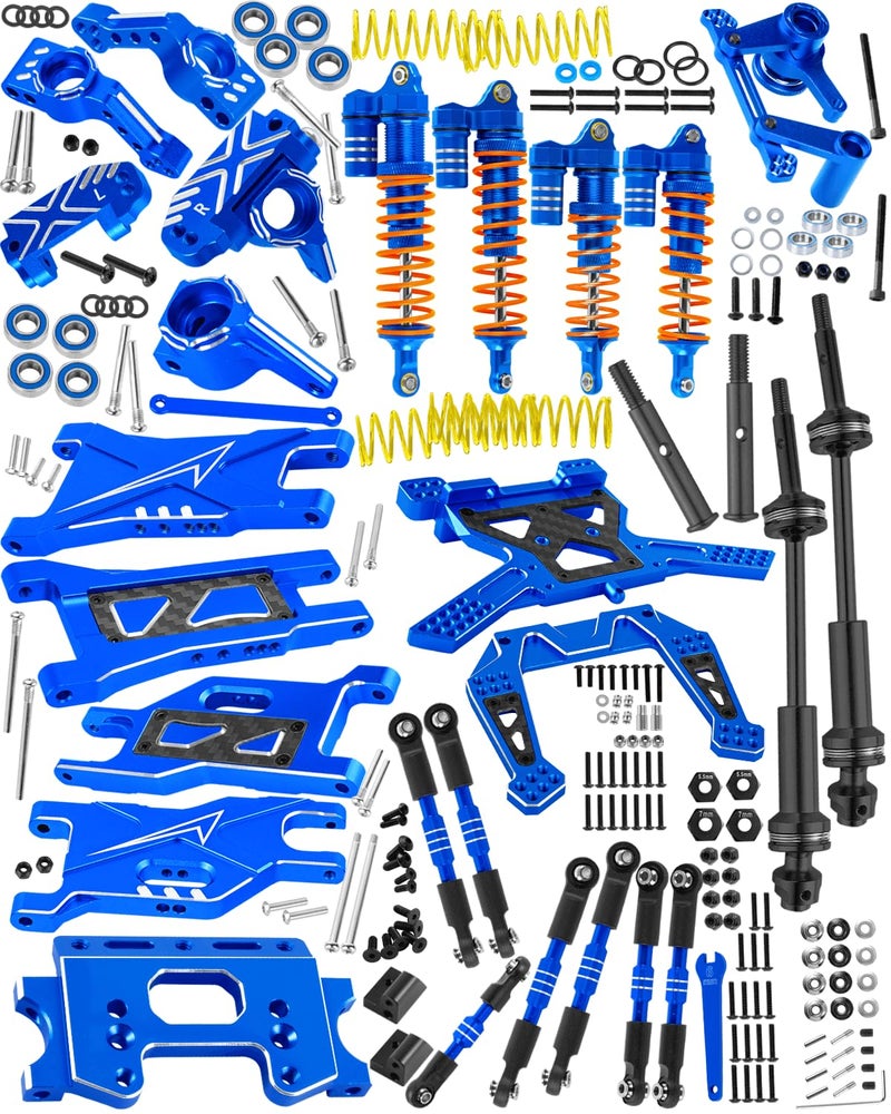 RcarmubWow RC Upgrades Part for 110 Slash 2WDDriveshaftsShock Absorbers Suspension Arms Turnbuckles LinksCaster Blocks Steering Block Stub Axle Carriers Shock Towers BulkheadNavy Blue - Image 3