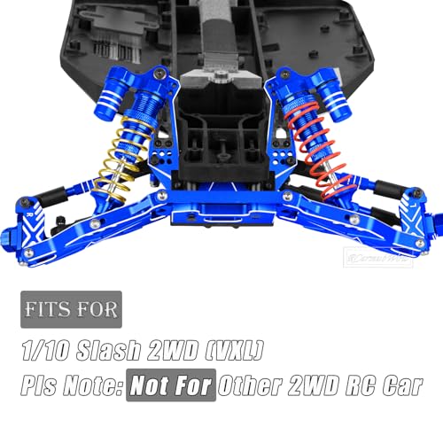RcarmubWow RC Upgrades Part for 110 Slash 2WDDriveshaftsShock Absorbers Suspension Arms Turnbuckles LinksCaster Blocks Steering Block Stub Axle Carriers Shock Towers BulkheadNavy Blue - Image 5