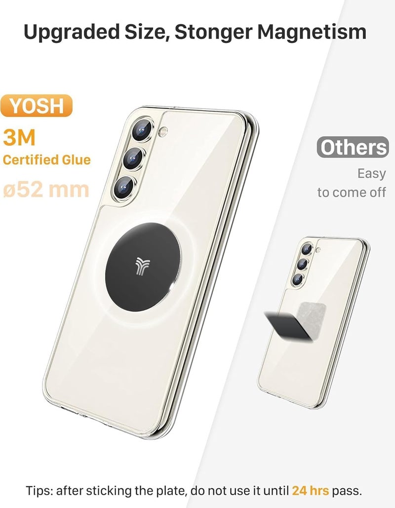 YOSH 2023 Magnetic Car Phone Holder Air Vent, Upgraded Car Phone Mount Magnet Phone Holder for Cars, Phone Mount with Double-Lock Clips Car Holder for iPhone Sam-sung Huawei etc. - Image 4