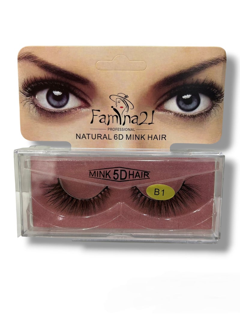 FAMINA21 Famina21 Natural 6D/5D Mink Hair Eyelashes - Set of 30 Models (B1) 