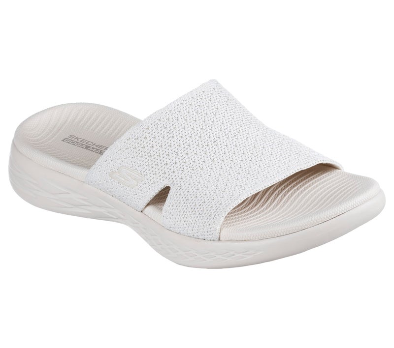 SKECHERS صندل سلايد للنساء من سكيشرز، طبيعي، 6 - Image 2
