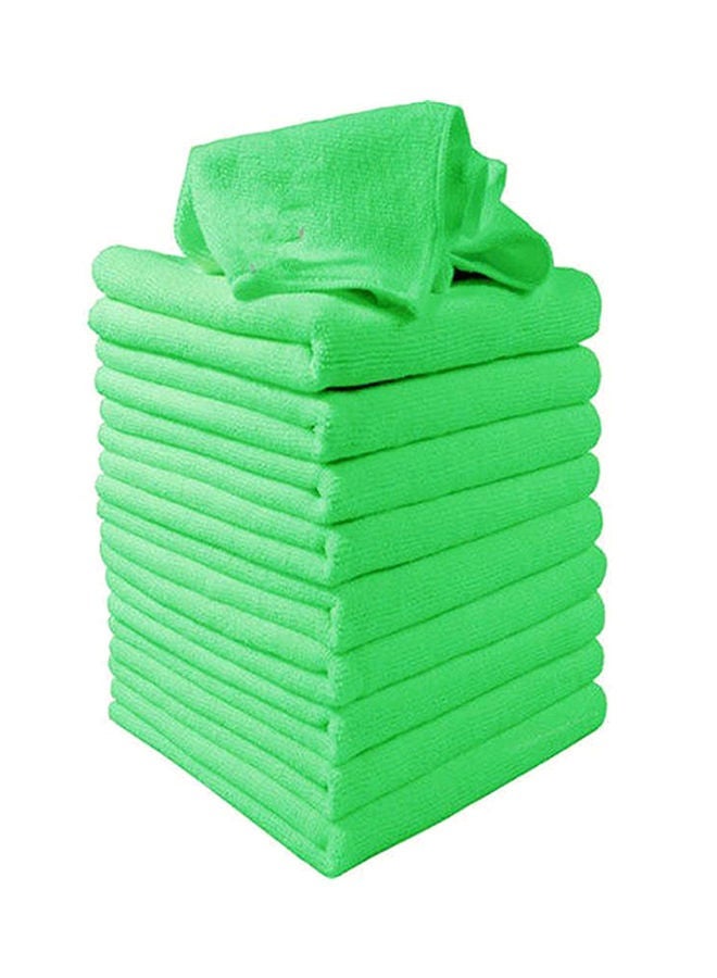 10-Piece Car Soft Microfiber Absorbent Wash Cleaning Polish Cloth Small 24 x 25 cm - Image 1