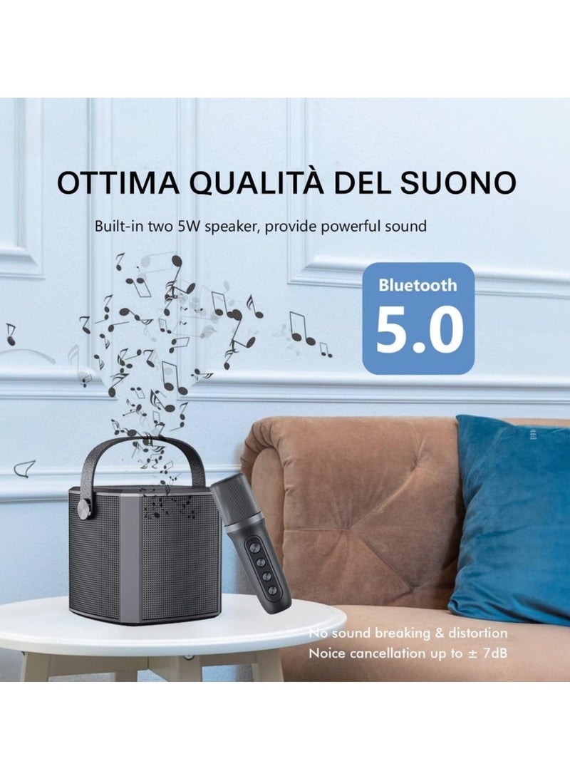 JAJEEK Portable Bluetooth Karaoke Speaker with Rechargeable Wireless Microphone, Type-C, Multiple Voice Modes, TF Card Support – Red – Ideal for Parties, Karaoke, and Singing Sessions - Image 4