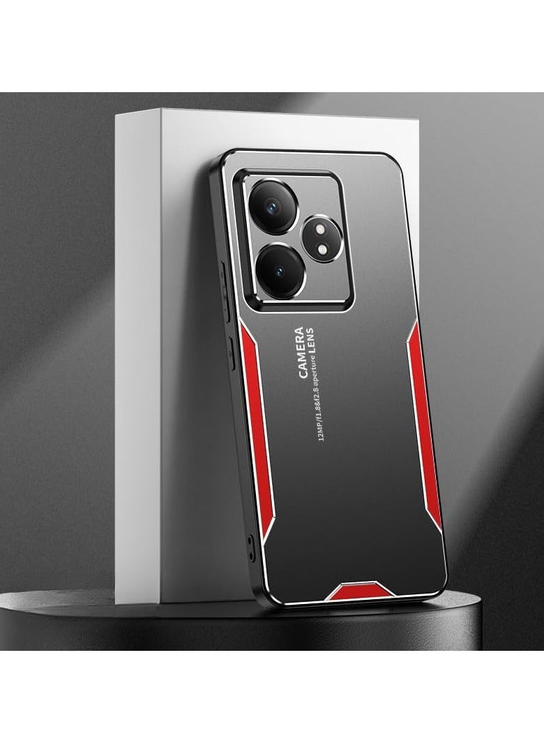 Case Compatible Realme GT 6, Matte Brushed Metal Back Cover Realme GT 6 Full Lens Case Scratch Resistant Shockproof Bumper Protective Case - Image 1