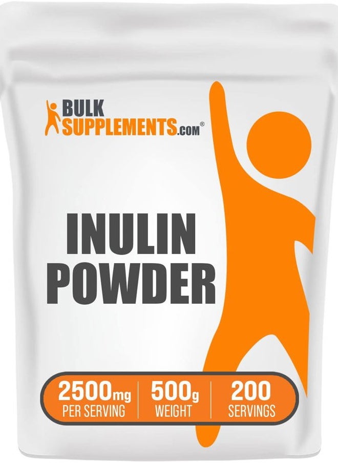 BULKSUPPLEMENTS.COM - .com Inulin Powder - Inulin Supplement, Soluble Fiber Powder - Vegan & Gluten Free, Inulin Fiber - 2500mg per Serving, 500g (1.1 lbs) (Pack of 1) - Image 1
