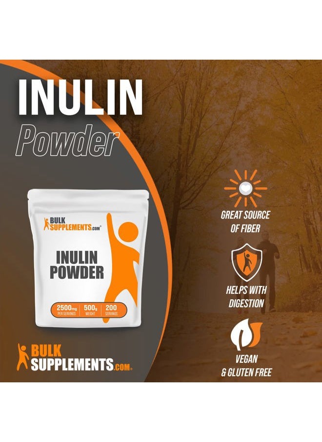 BULKSUPPLEMENTS.COM - .com Inulin Powder - Inulin Supplement, Soluble Fiber Powder - Vegan & Gluten Free, Inulin Fiber - 2500mg per Serving, 500g (1.1 lbs) (Pack of 1) - Image 1