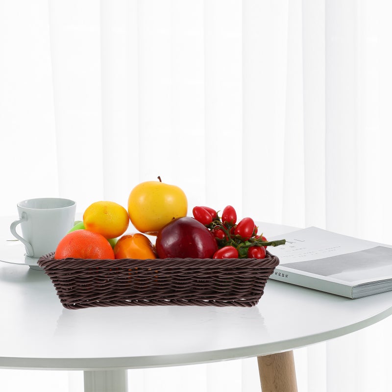 1Pc Fruit Bread Basket Imitation Woven Basket Retro Bread Display Basket - Image 2