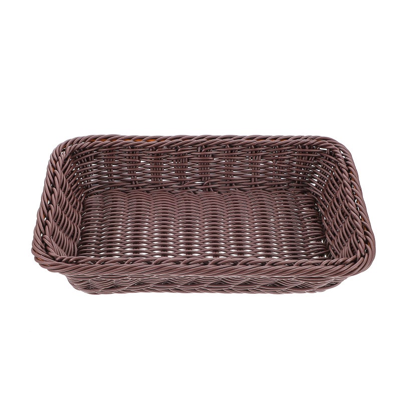 1Pc Fruit Bread Basket Imitation Woven Basket Retro Bread Display Basket - Image 1