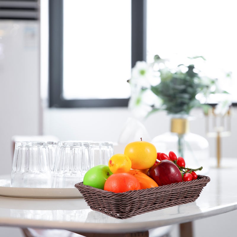 1Pc Fruit Bread Basket Imitation Woven Basket Retro Bread Display Basket - Image 4