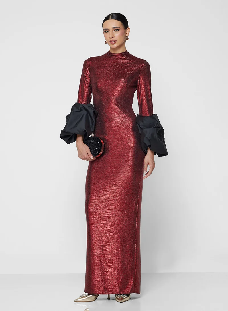 Namshi x Bodycon Dress With Statement Sleeves