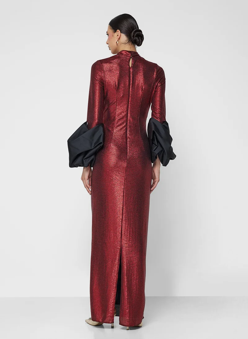 Namshi x Bodycon Dress With Statement Sleeves