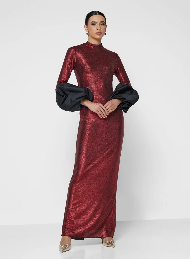 Namshi x Bodycon Dress With Statement Sleeves