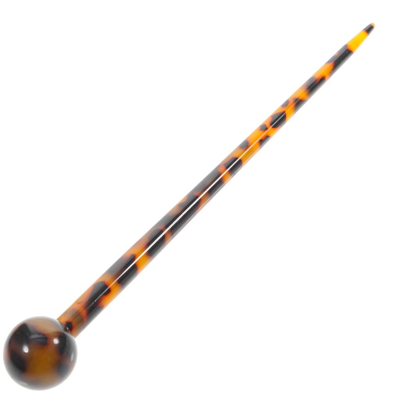 SAFIGLE Tortoise Shell Acetate Hair Stick with Rhinestone Leopard Print French Hair Pin for Updo and Daily Use - Image 1