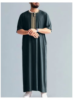 xozgdovg Embroidered men's robe side pocket 