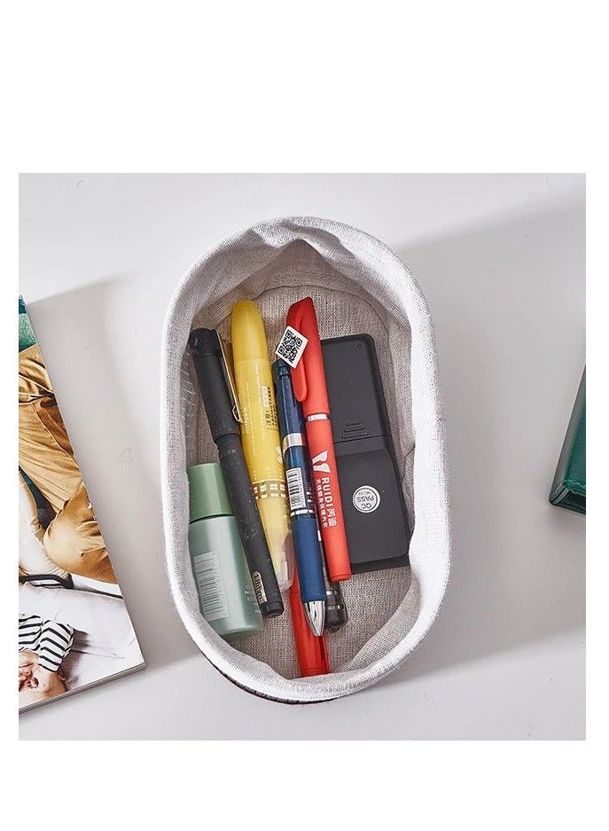 Bamboo Storage Basket Set of 3  with Fabric Liner - oily green - Image 2