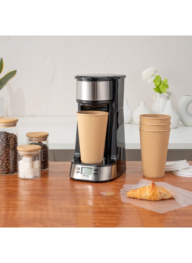 Restaurantware Restaurantware 16 Ounce Ripple Wall Disposable Coffee Cups, 500 Insulated Kraft Paper Tumblerss with Rolled Rim Design, Lids Sold Separately for Hot Drinks like Tea, Hot Chocolate and More  - Image 4