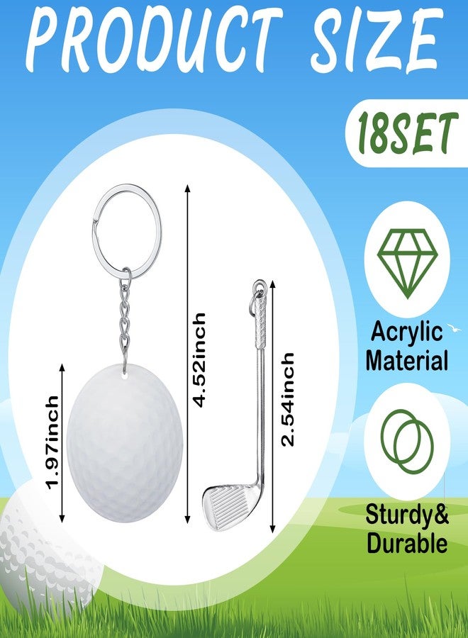 Equsion 18 Pack Golf Ball Keychains Bulk for Men Women Cute Acrylic Golf Keychains Party Favors Funny Golfing Lover Gifts for Club, Team, Player Carnival Reward - Image 4