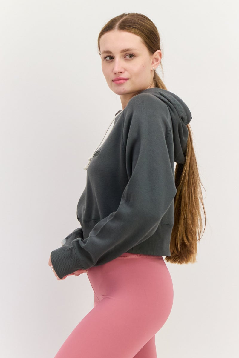 PUMA Women Sportswear Fit Long Sleeve Outdoor Hoodies, Grey - Image 2