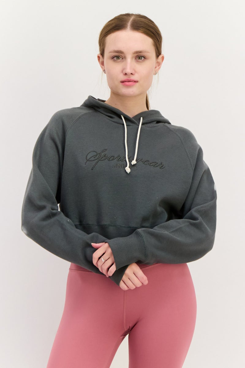 PUMA Women Sportswear Fit Long Sleeve Outdoor Hoodies, Grey - Image 1