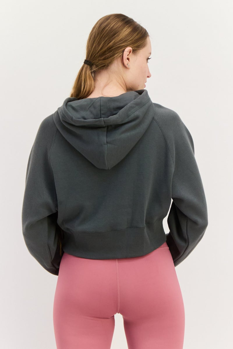 PUMA Women Sportswear Fit Long Sleeve Outdoor Hoodies, Grey - Image 3