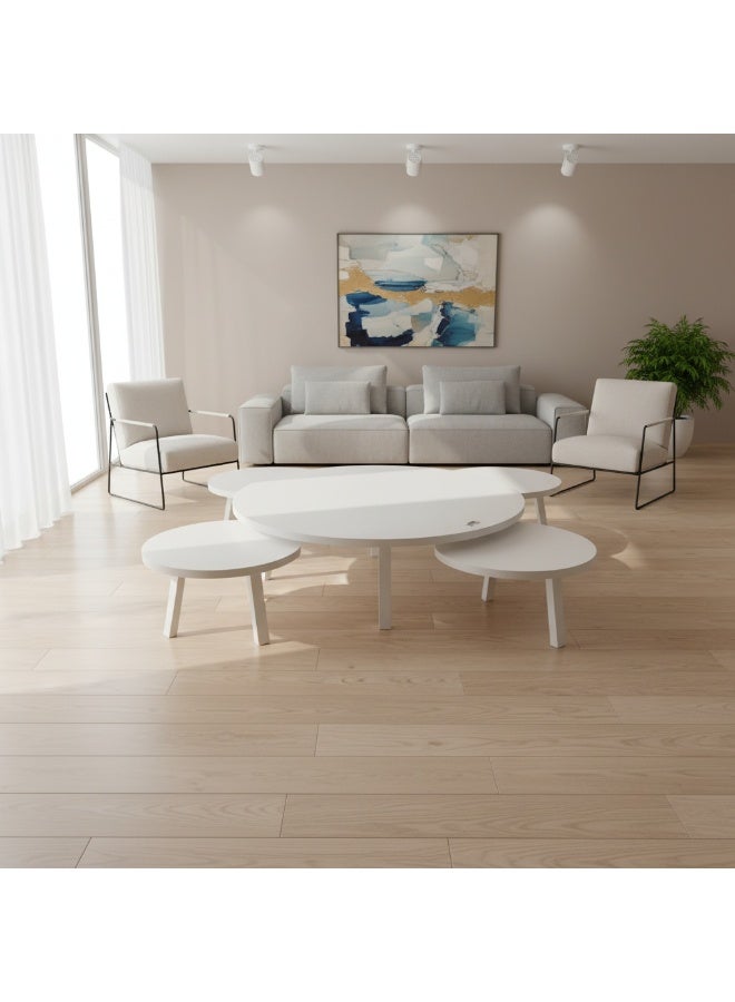 Living Floor Table Set (1 Large + 4 Small) – Perfect for Living Rooms & Salons - Image 1