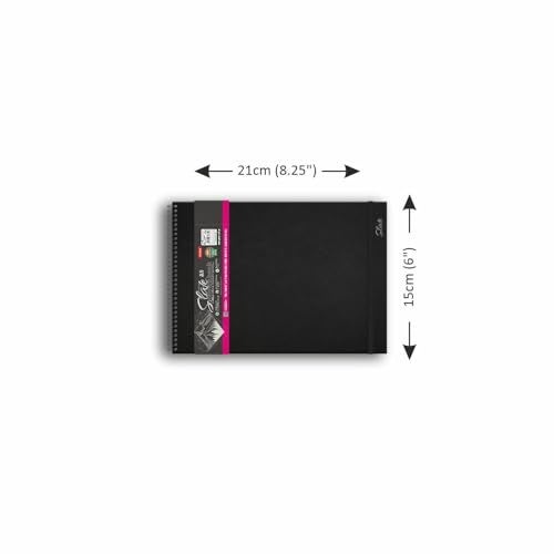 Anupam Slate Black Paper Sketchbook - A5 Size - 80 Pages - 180 GSM - Acid free - Wiro Bound - Image 2