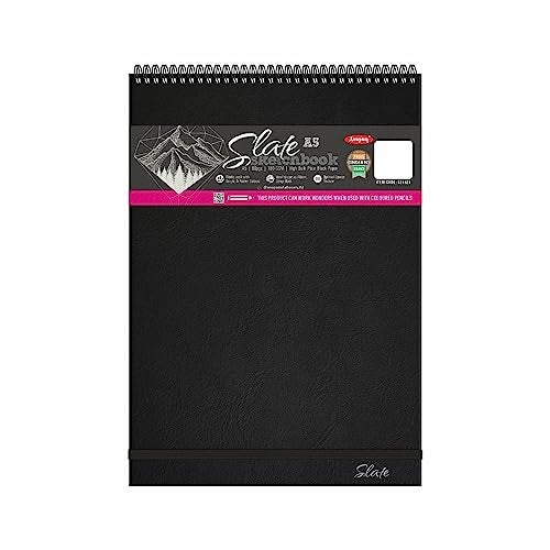Anupam Slate Black Paper Sketchbook - A5 Size - 80 Pages - 180 GSM - Acid free - Wiro Bound - Image 4