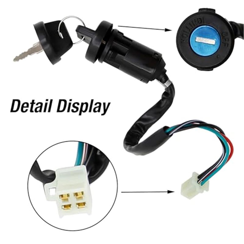 Wivplex 4 Wire Lock Key Ignition Switch for Scooters and ATVs - Image 4