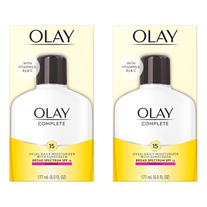Olay Face Moisturizer, Complete with Sunscreen SPF 15, Daily Facial Lotion for Normal Skin, Lightweight Hydrating Broad Spectrum Sun Protection - Vitamin C, E, and Niacinamide - 6 Oz 2 Pack - Image 1