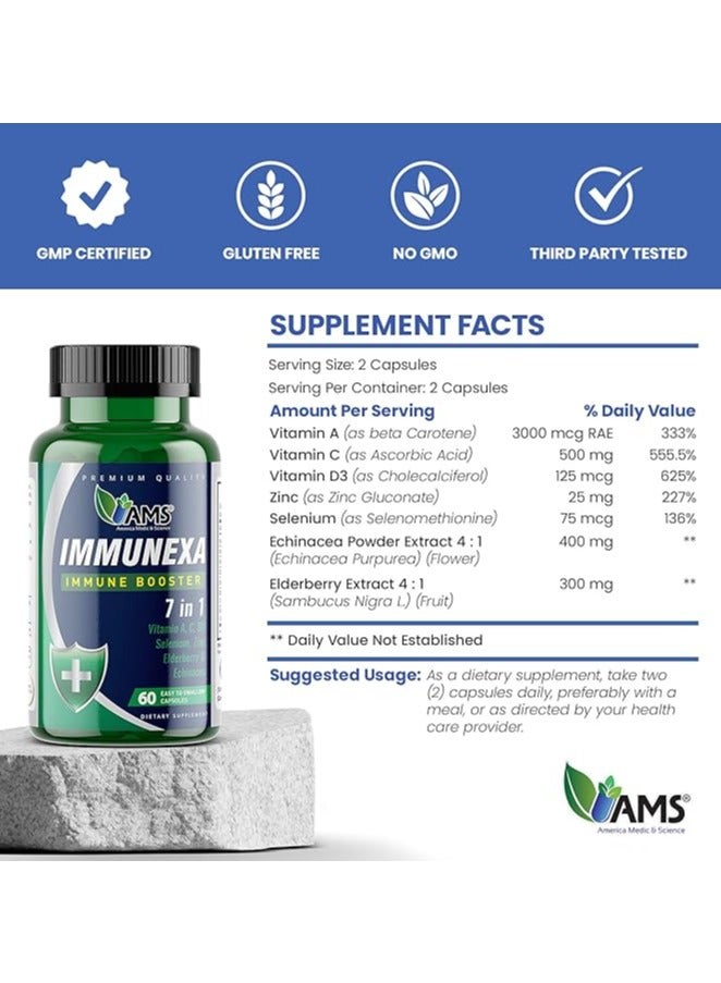 AMS إيمونيكسا 7 في 1 معزز المناعة 60 كبسولة - Image 5