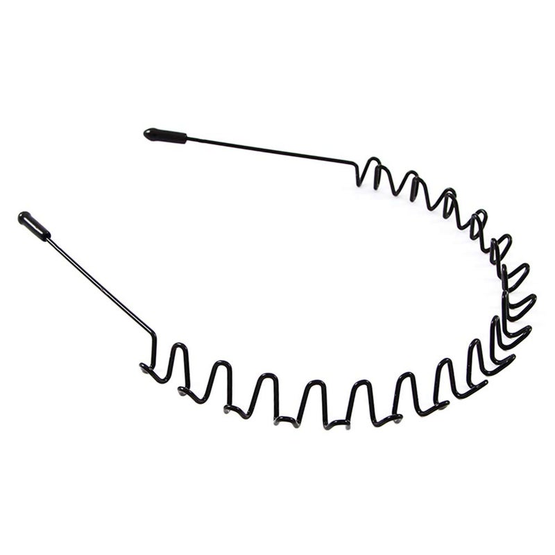 TecHong Fashion Headband for Men Women Unisex Black Hair Band Hoop Clips Metal Elastic Nonslip Bandeau
