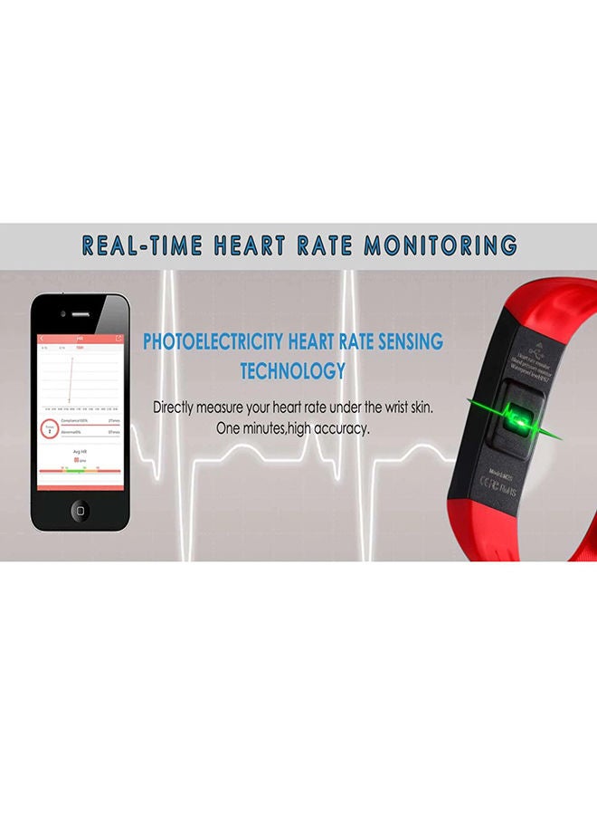 NIBEMINENT Bluetooth Fitness Tracker Red - Image 4